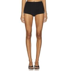 AFRM Yves Micro Black Pull On Stretch Elastic Waist Shorts Size Medium NWT $58